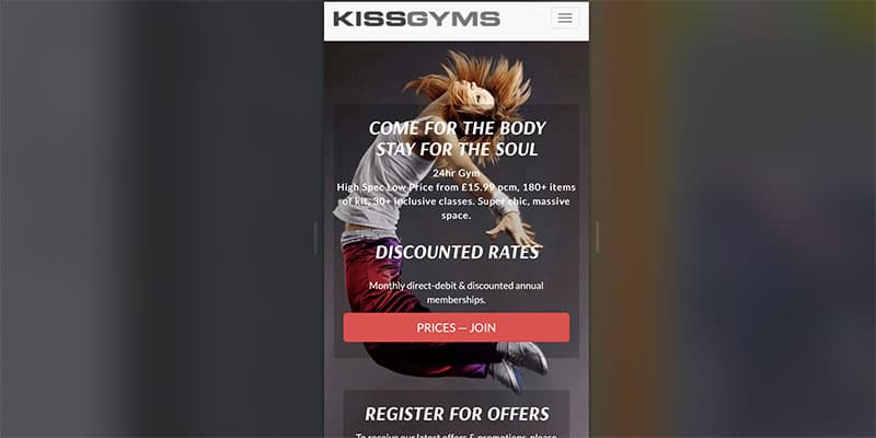 Website and complete control and administration system for Kiss Gyms