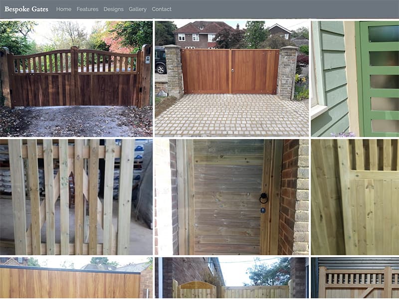 Single page website for small business hand-making gates and timber products