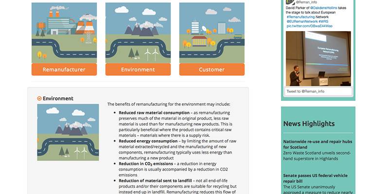 Bootstrap responsive website for 'Remanufacturing in the UK' (Aylesbury consultancy)