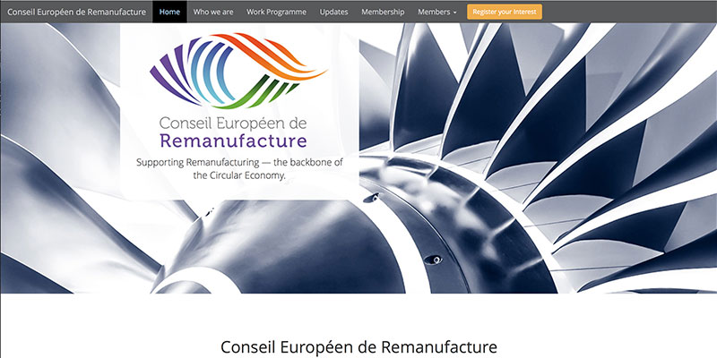 Consultancy website for the Conseil Européen de Remanufacture