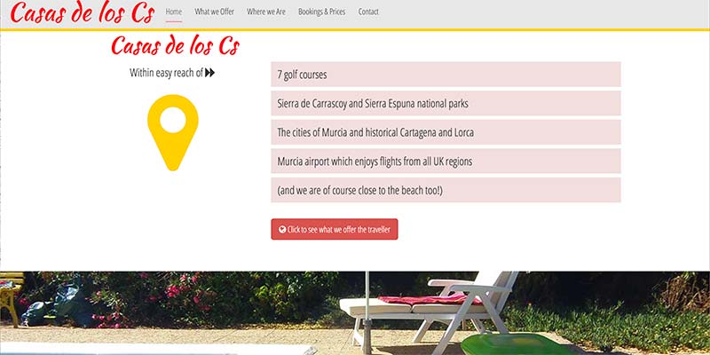 Casas de los Cs, Spain; Parallax Responsive holiday website