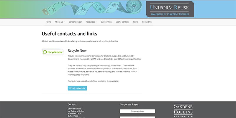 Uniform Reuse Website for Oakdene Hollins, Aylesbury